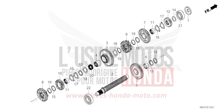 TRANSMISSION (COUNTERSHAFT) (DCT) for Gold Wing MAT JEANS BLUE MATALLIC (PB417) from 2022